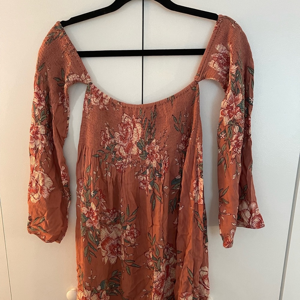 orange floral billabong dress